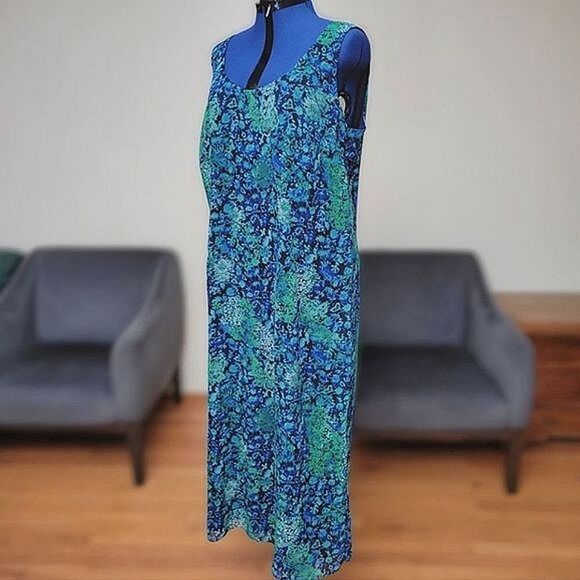 Vtg Coldwater Creek batik paisley floral maxi dress - Picture 2 of 16